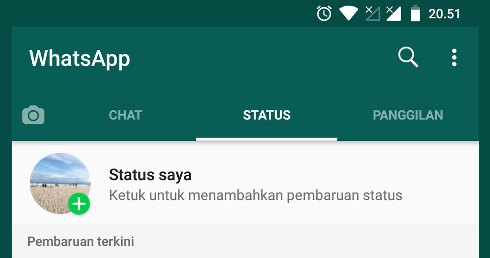 Cara Mengatasi Tidak Bisa Membuat Status Whatsapp