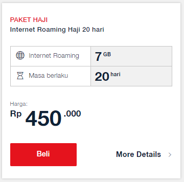 Paket Haji Telkomsel: Internet Roaming Haji 20 Hari