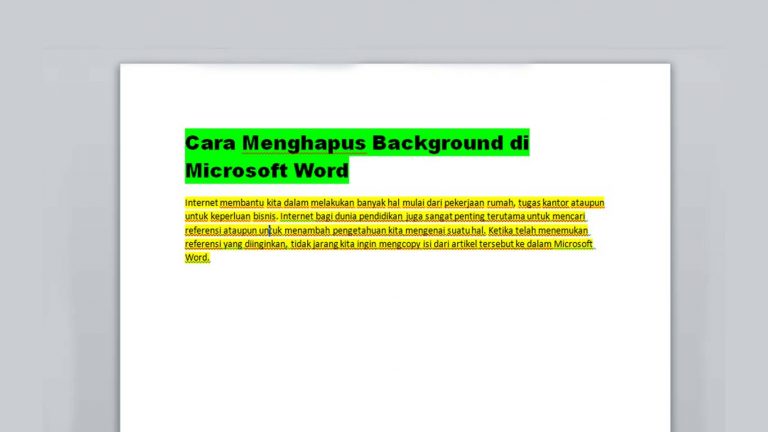 Cara Menghilangkan Background di Microsoft Word