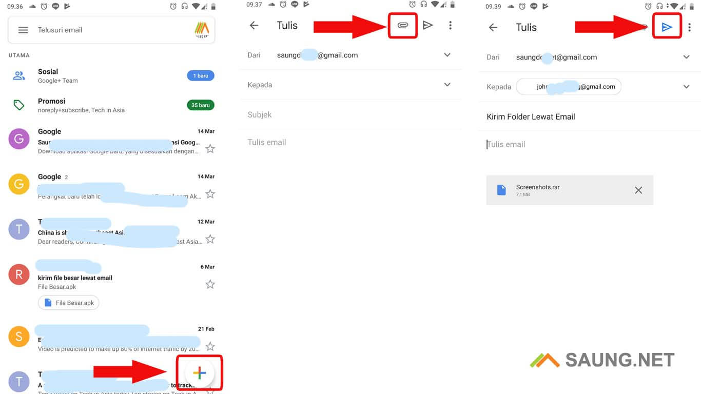 cara mengirim folder lewat gmail hp android