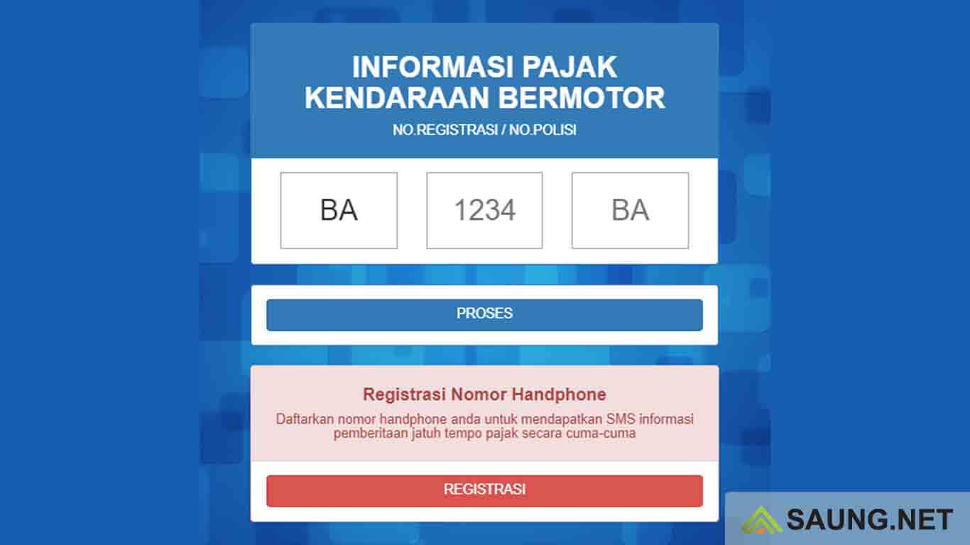 cek pajak kendaraan Sumatera Barat