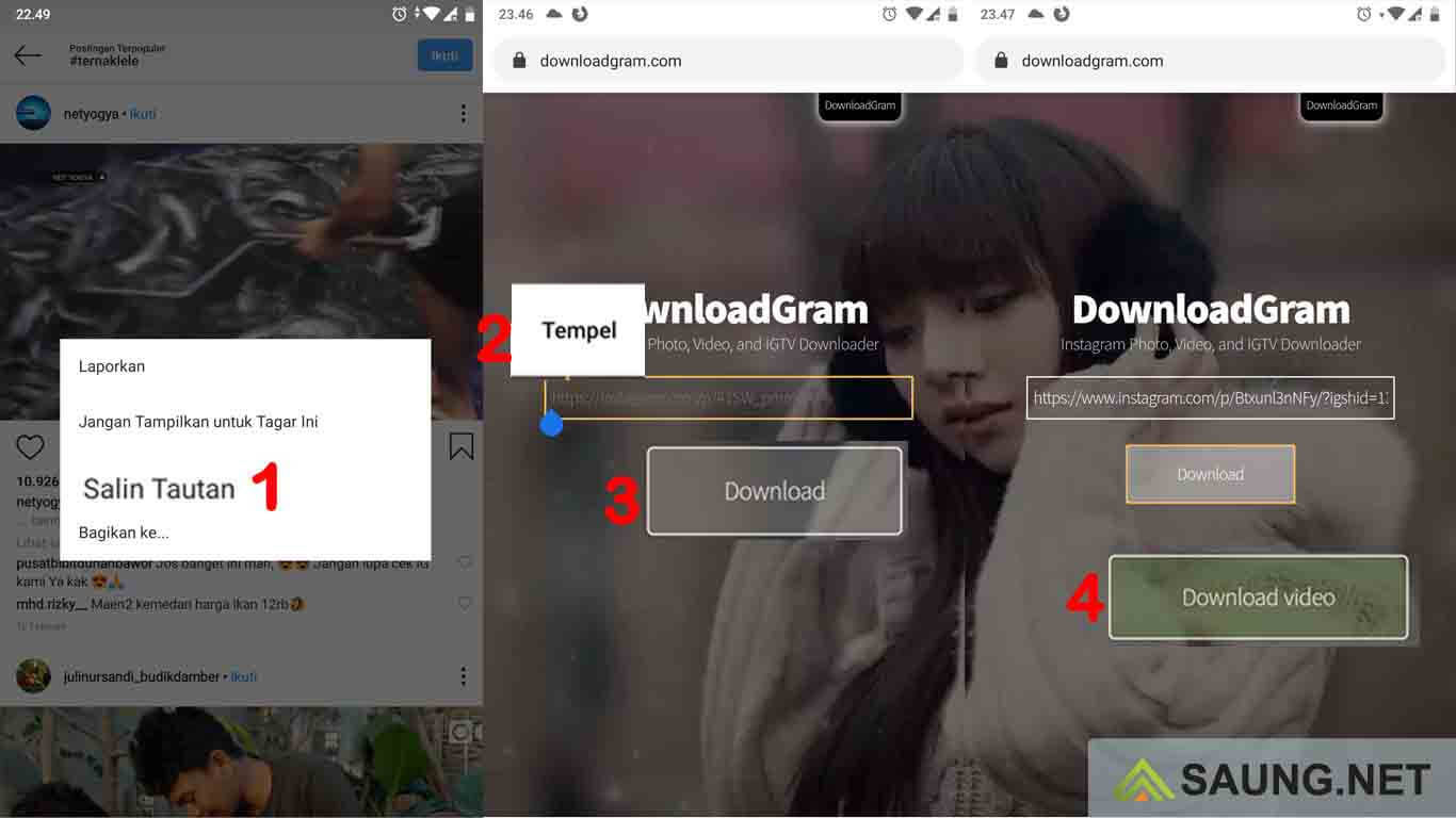 cara download video instagram tanpa apk