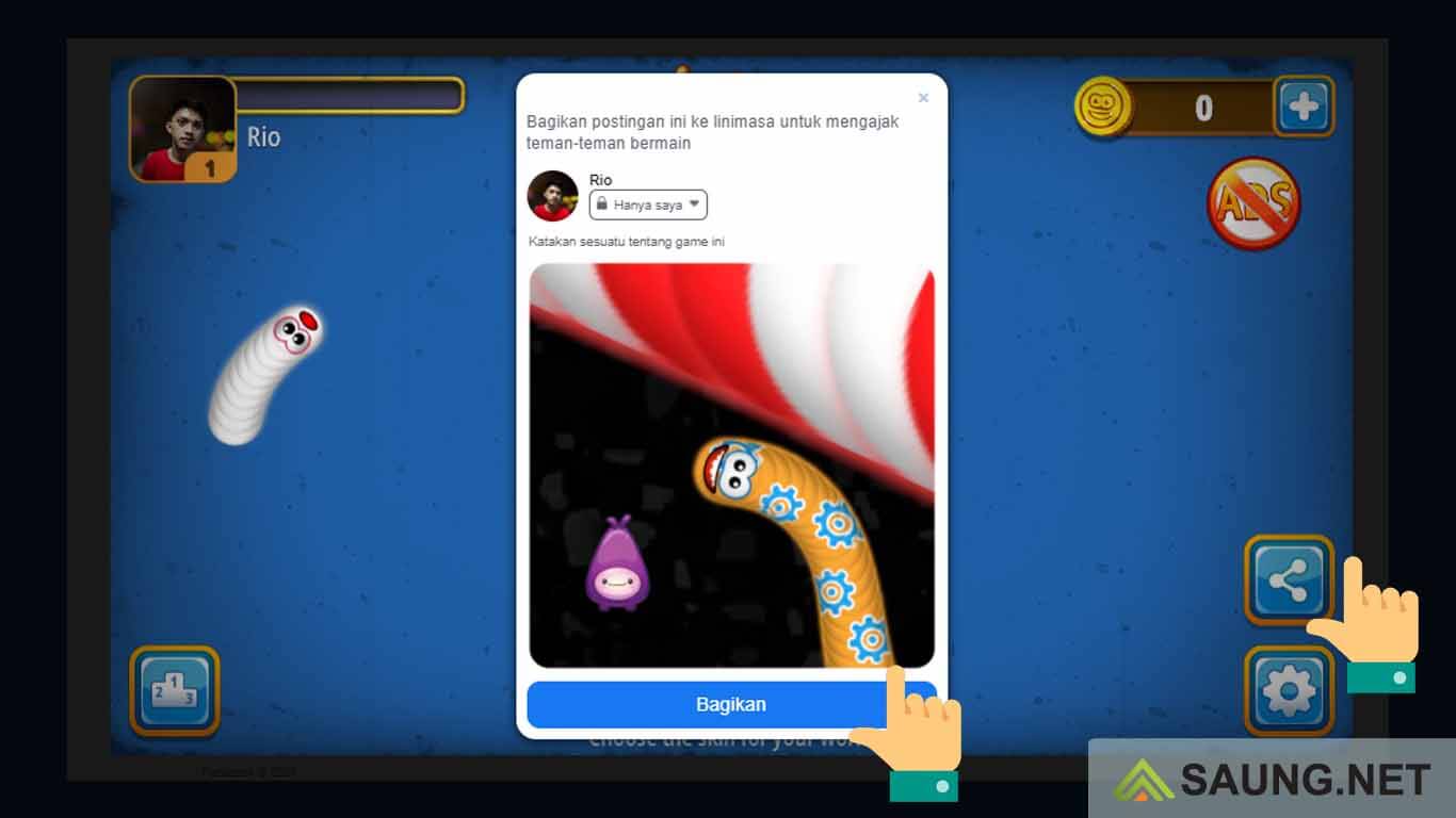 cara bermain worms zone online