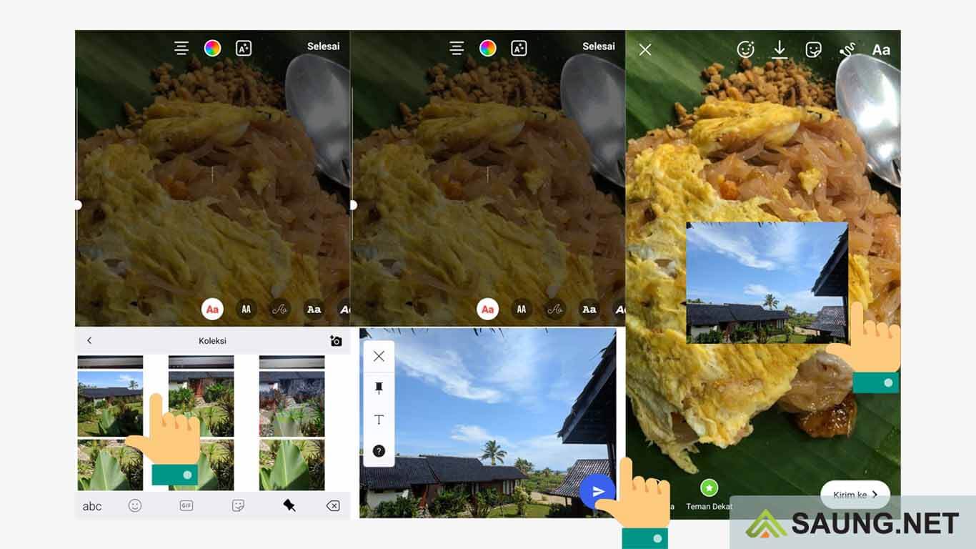 cara upload 2 foto di story instagram android